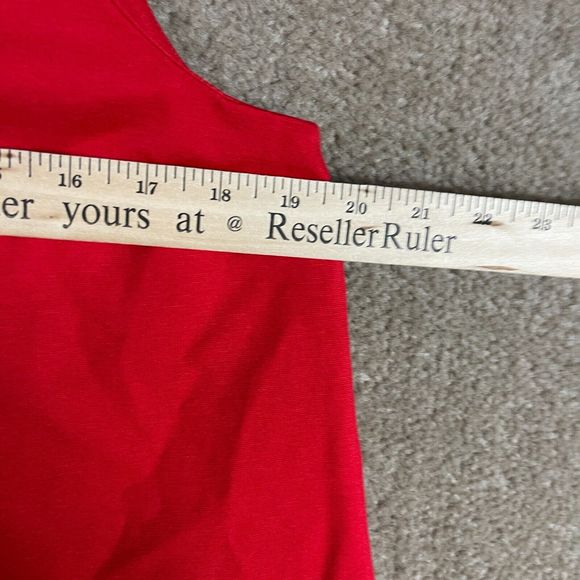 Banana Republic Mini Dress Petite Size 12P Red Sleeveless Ponte Knit Ruffle Hem - Picture 7 of 12